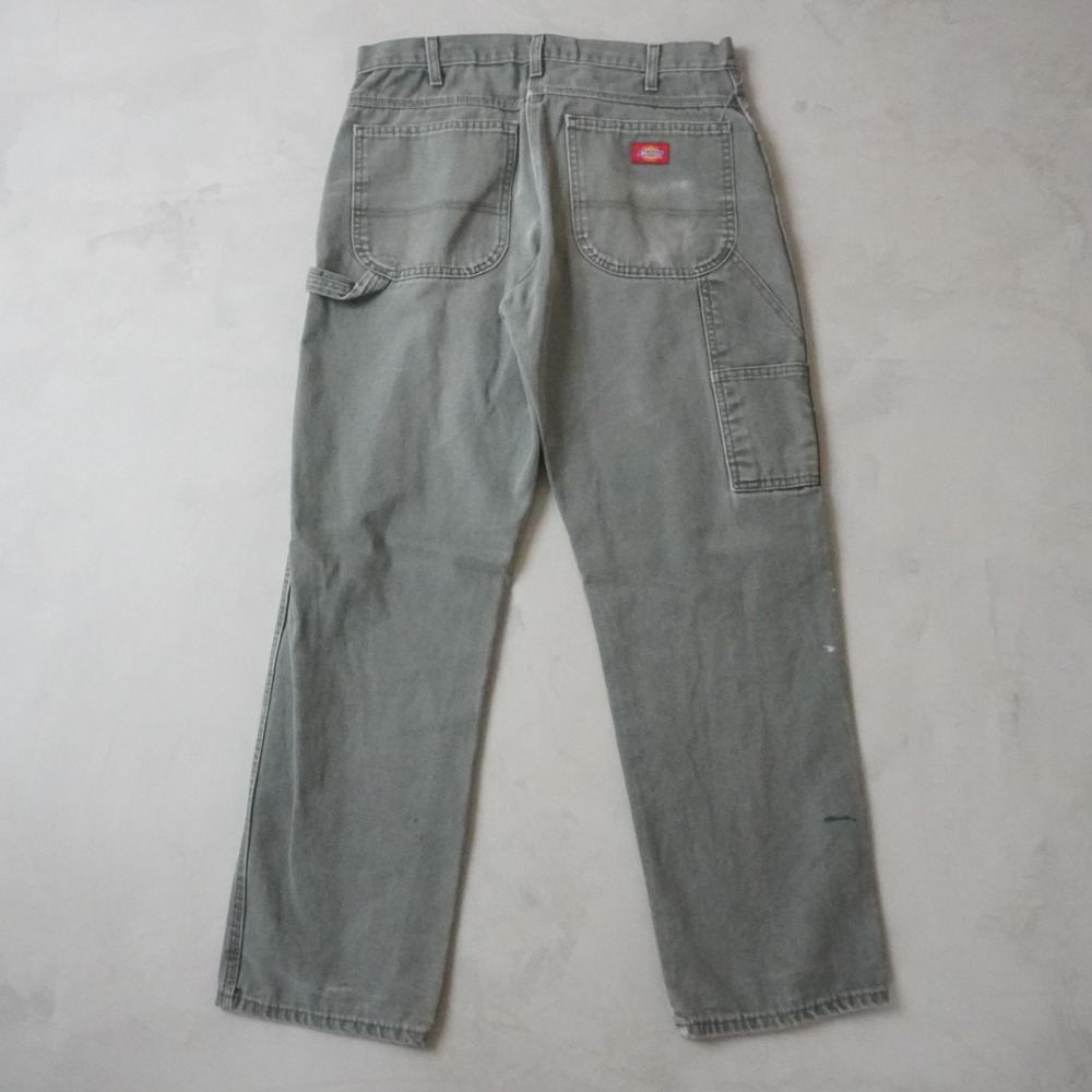Vintage Dickies Carpenter Pants 32x32 Mens Grey Relaxed Fit Duck Canvas Workwear